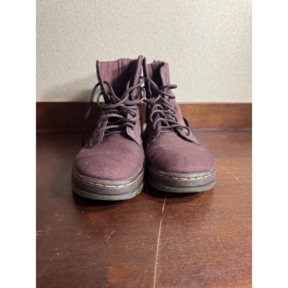 Dr. DOC MARTENS Combs Dark Burgundy Canvas Lace Up Boots Men\'s 8/Women’s 9 main image 3